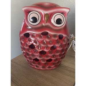 1960s Vintage Red Owl table lamp accent lamp bulb and cord works